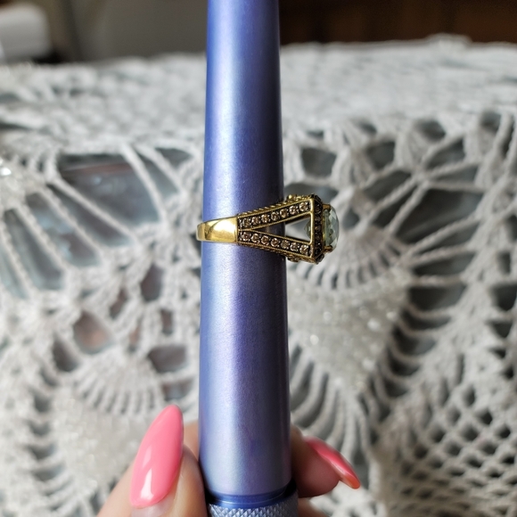 Rare vintage LeVian mint julep chocolate and vanilla diamond 14k Honey gold ring - Picture 8 of 11